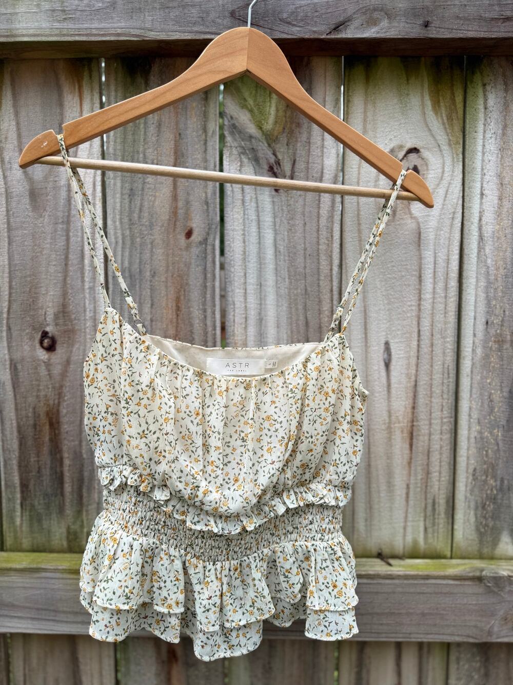 ASTR The Label Floral Smocked Cami